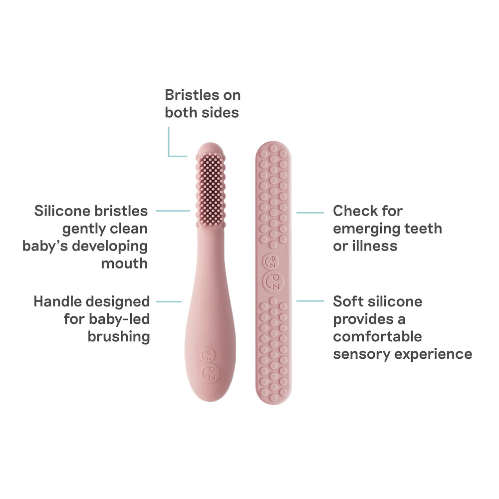 Close-up of 100% silicone toothbrush head