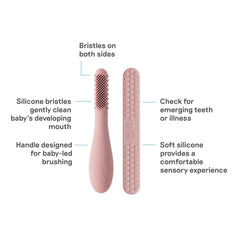 Close-up of 100% silicone toothbrush head