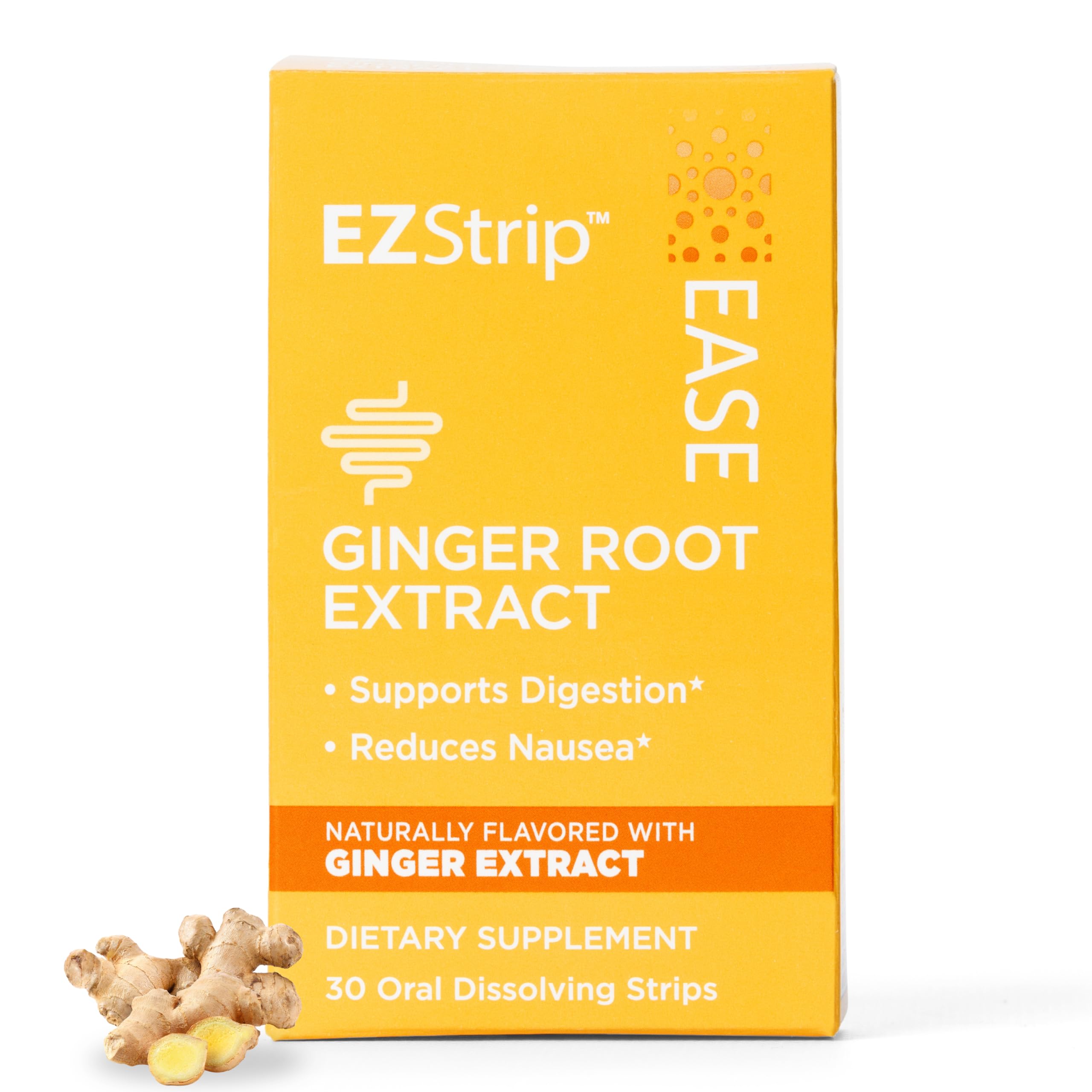 EZStrip Ease Ginger Flavor dissolving strips packaging