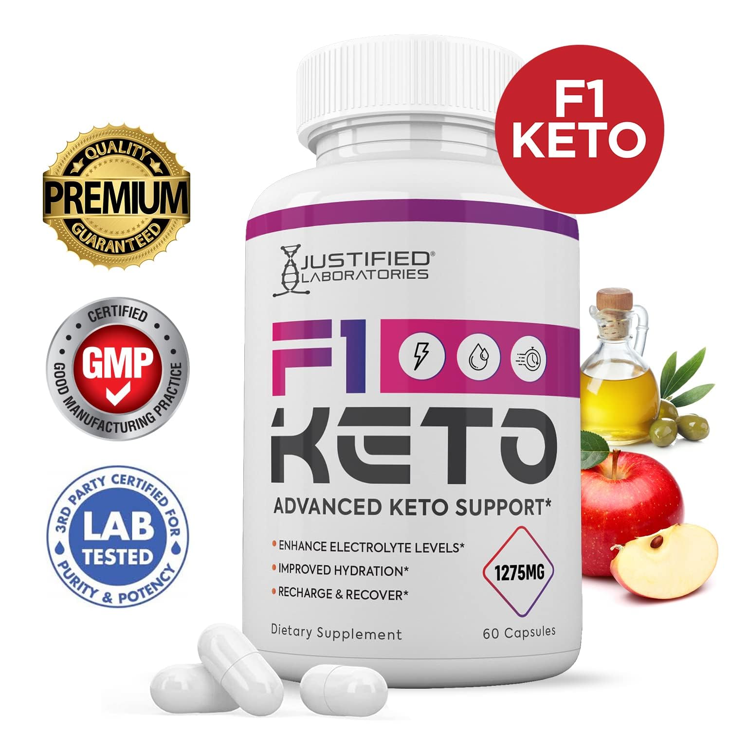 Key ingredients: Apple Cider Vinegar, Green Tea Leaf, Extra Virgin Olive Oil Powder, Magnesium, Calcium, Sodium