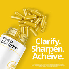 Ingredient highlights of F'ing Clarity: Bacopa, Phosphatidylserine, Gingko Biloba, Rhodiola Rosea, DMAE, B-12, Huperzine A