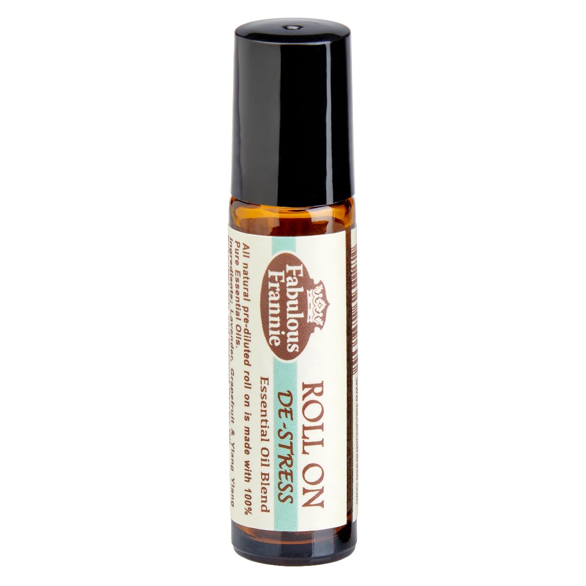 Fabulous Frannie De-Stress essential oil roll-on bottle with grapefruit, lavender and ylang-ylang