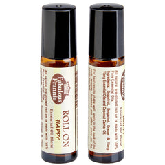 Amber glass bottle with roll-on applicator for easy on-the-go use