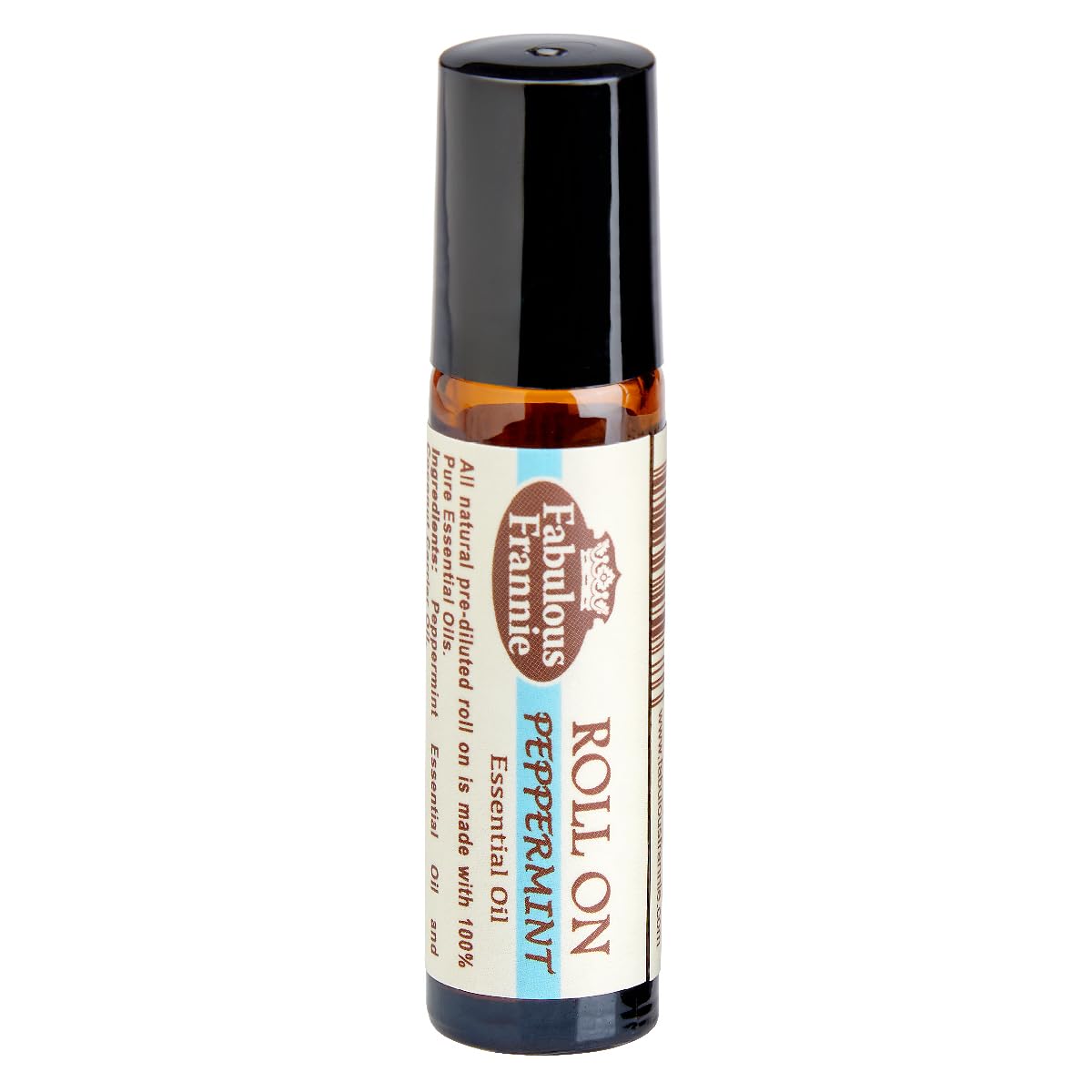 Fabulous Frannie Peppermint Essential Oil Roll-On 10 ml bottle close-up