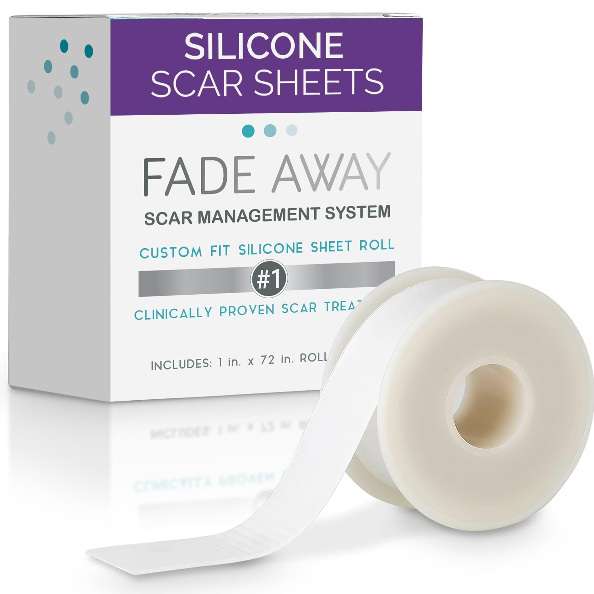 Fade Away silicone scar sheets close-up shows thin, breathable material for comfortable wear