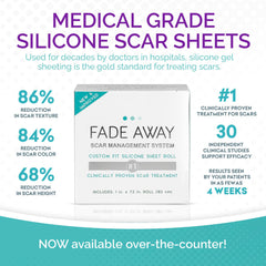 Fade Away silicone scar sheets transparent design close-up highlights discreet daily wear