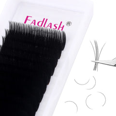 FADLASH classic volume lash extensions with 0.07 D curl for defined fans.
