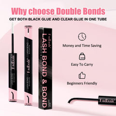 FADLASH cluster lash glue clear 10ml bottle with soft brush for comfort