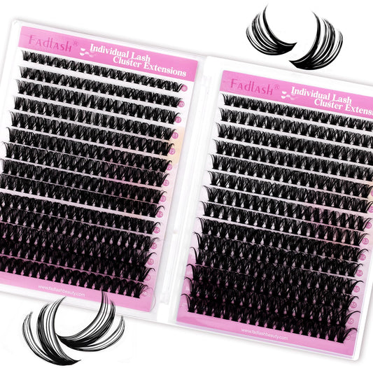 FADLASH lash clusters with mixed lengths for natural to dramatic looks.
