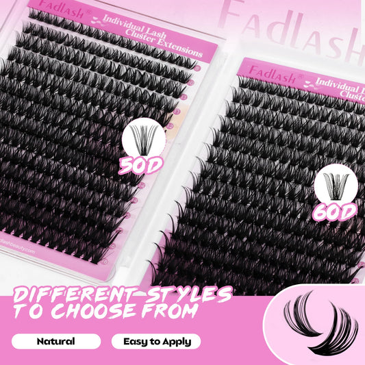 FADLASH lash clusters show a soft band for comfortable wear.