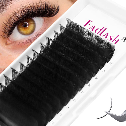 FADLASH eyelash extensions 0.05-CC curl 15-20mm ready to form voluminous fans