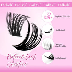 FADLASH fluffy lash clusters 60D+80D 14 mm for everyday definition.