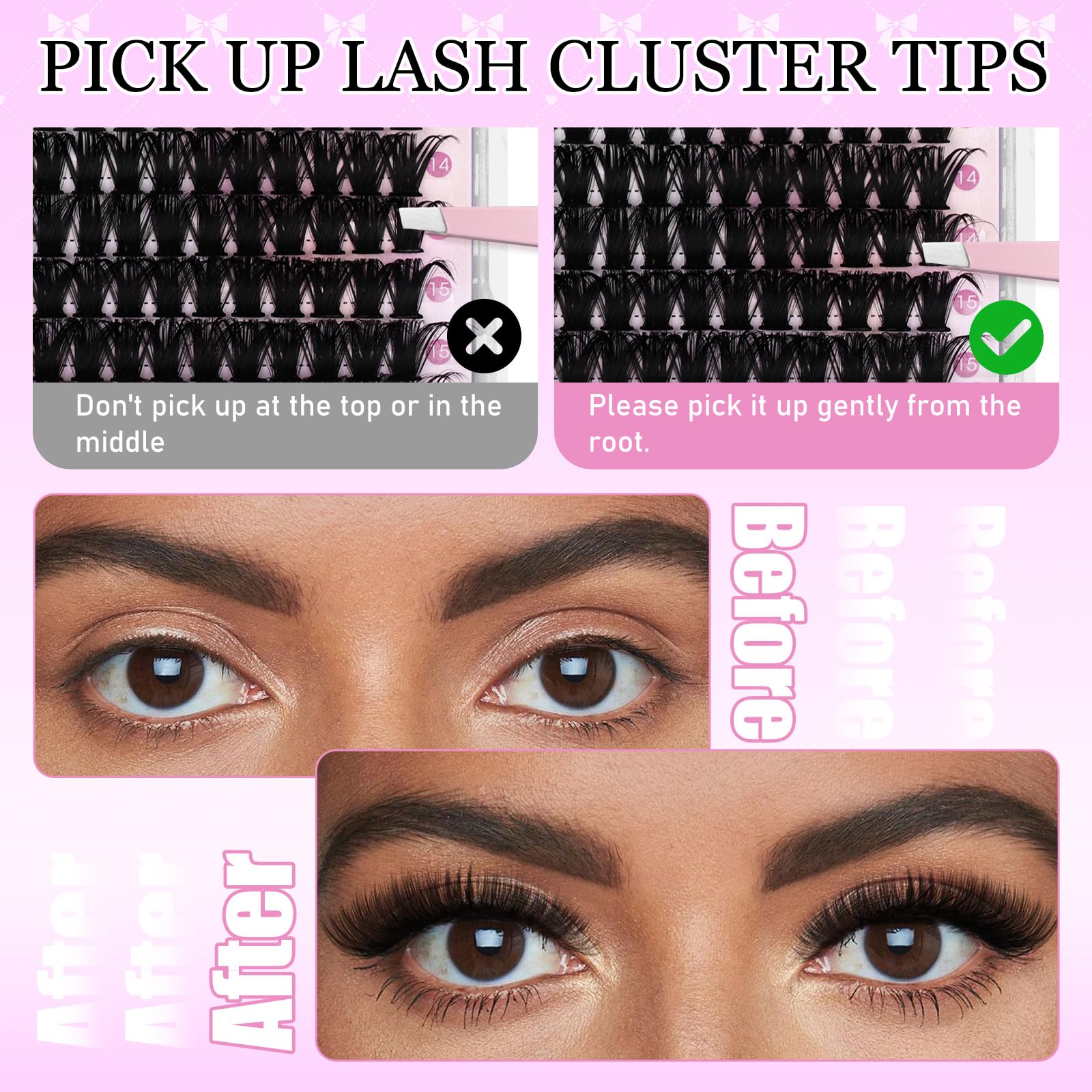 FADLASH fluffy lash clusters 60D+80D 18 mm for dramatic, salon-style fullness at home.