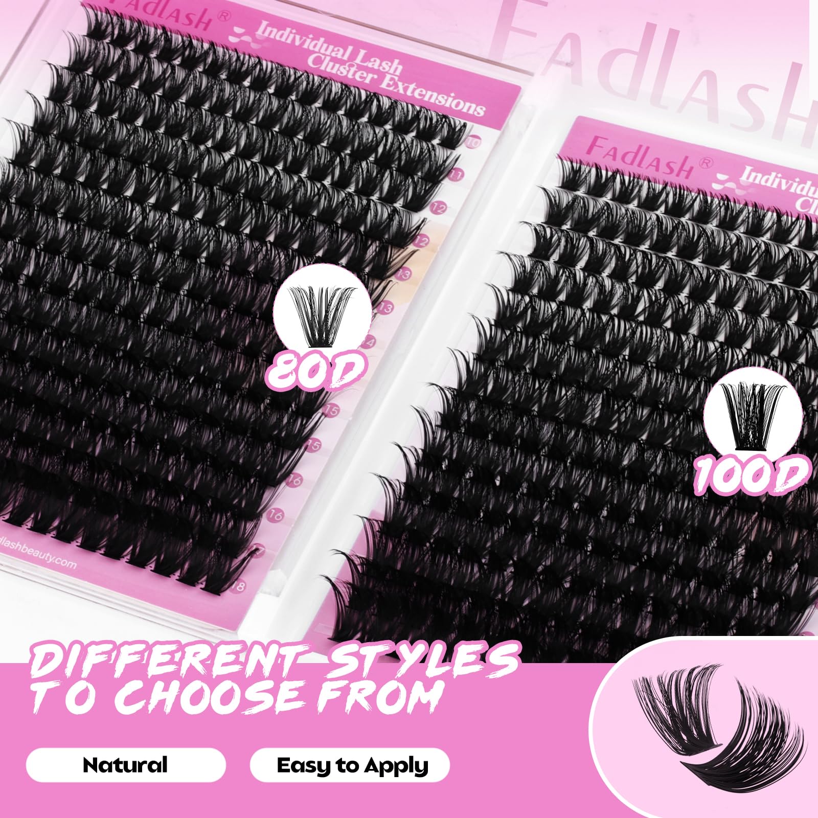 FADLASH D-curl fluffy clusters made from soft fibers for comfortable wear