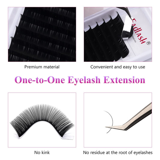 FADLASH lash extension curves image showcases versatile curls for different eye shapes and styles.