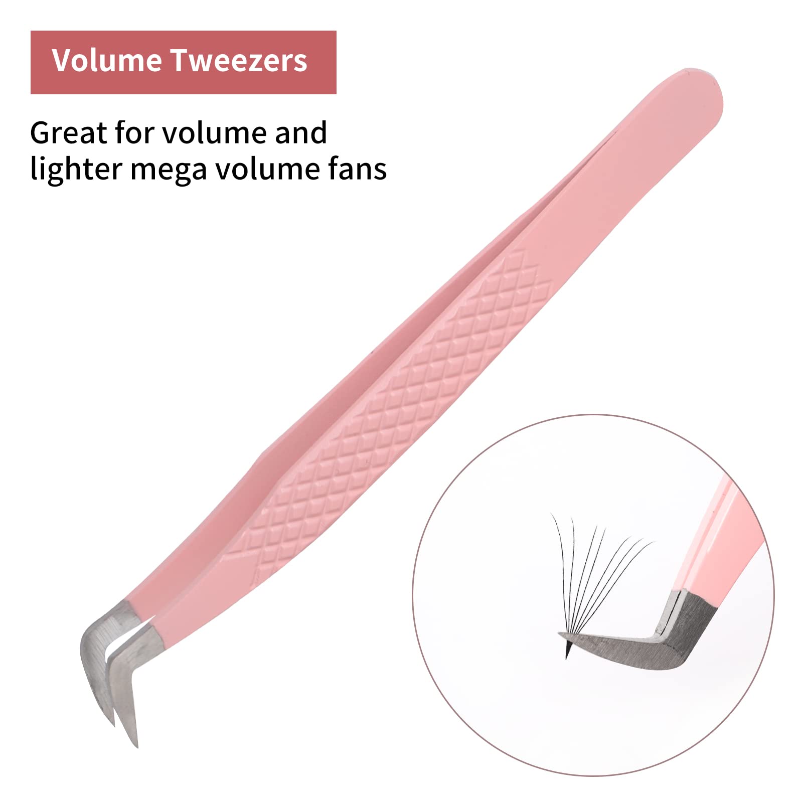 FADLASH lash tweezers angled tips improve alignment for lighter mega volume fans