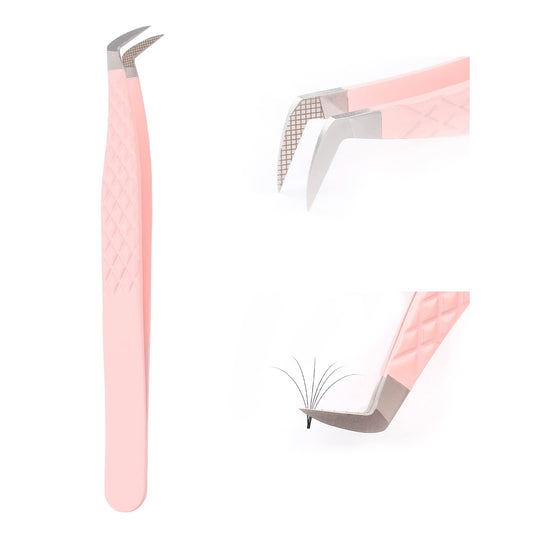 FADLASH lash tweezers curved boot tips for precise volume fan application