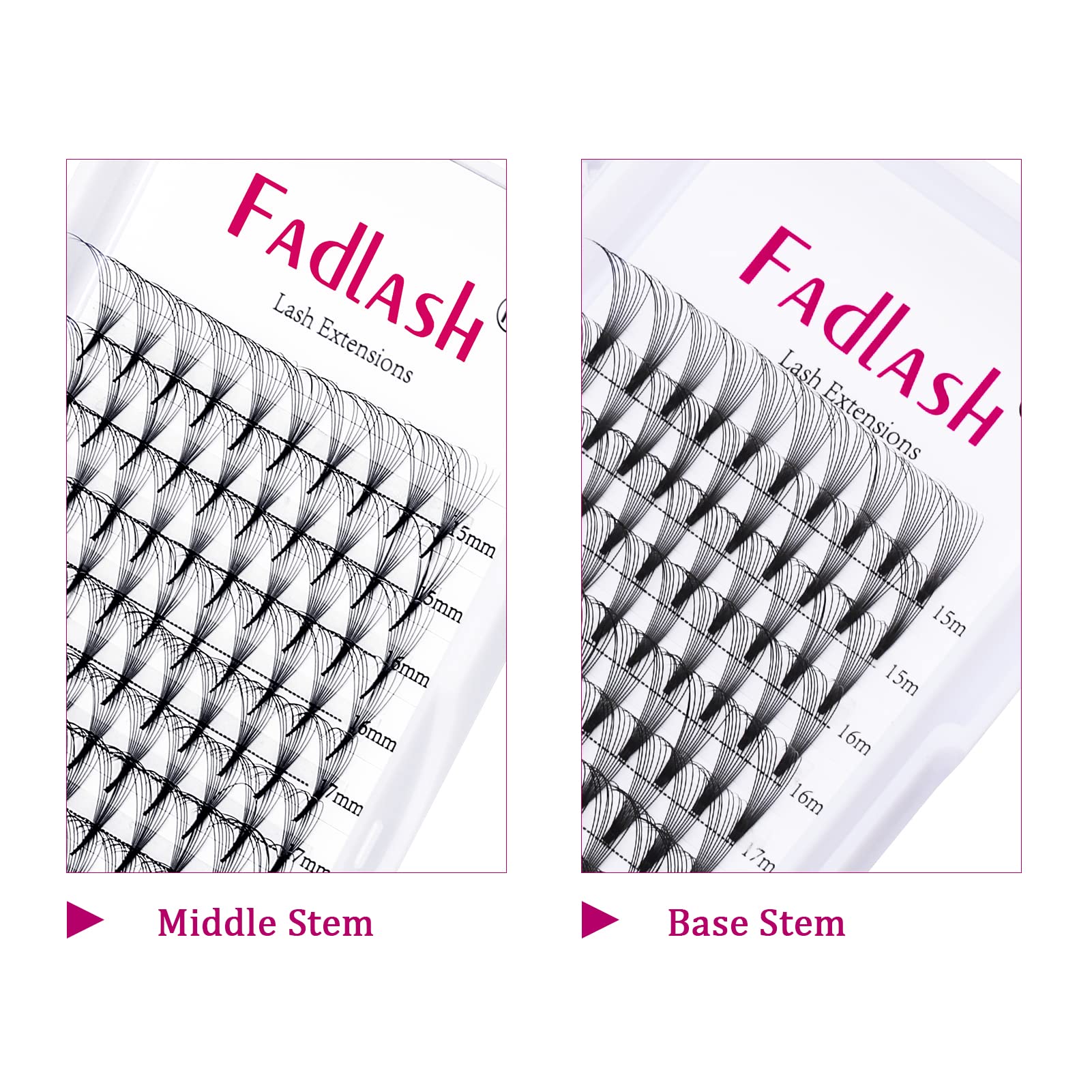 FADLASH matte black PBT lashes for lightweight, comfortable wear.