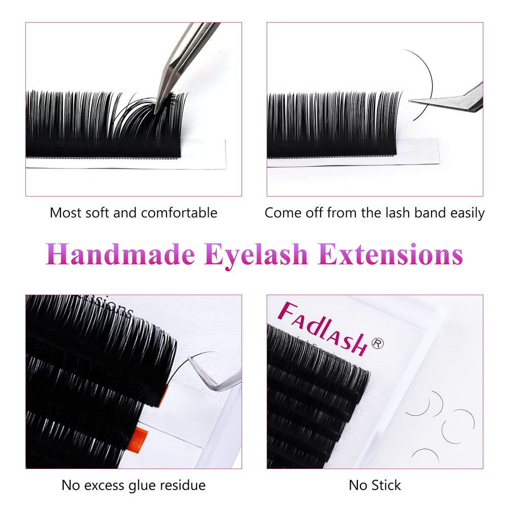 FADLASH mixed tray 0.07 D curl lashes for versatile lengths.
