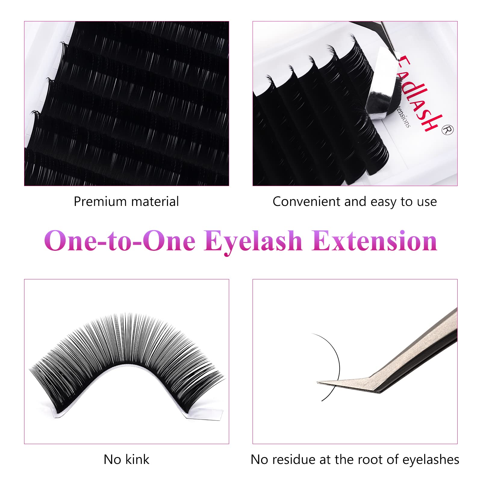 FADLASH premium silk lashes with soft matte black finish.