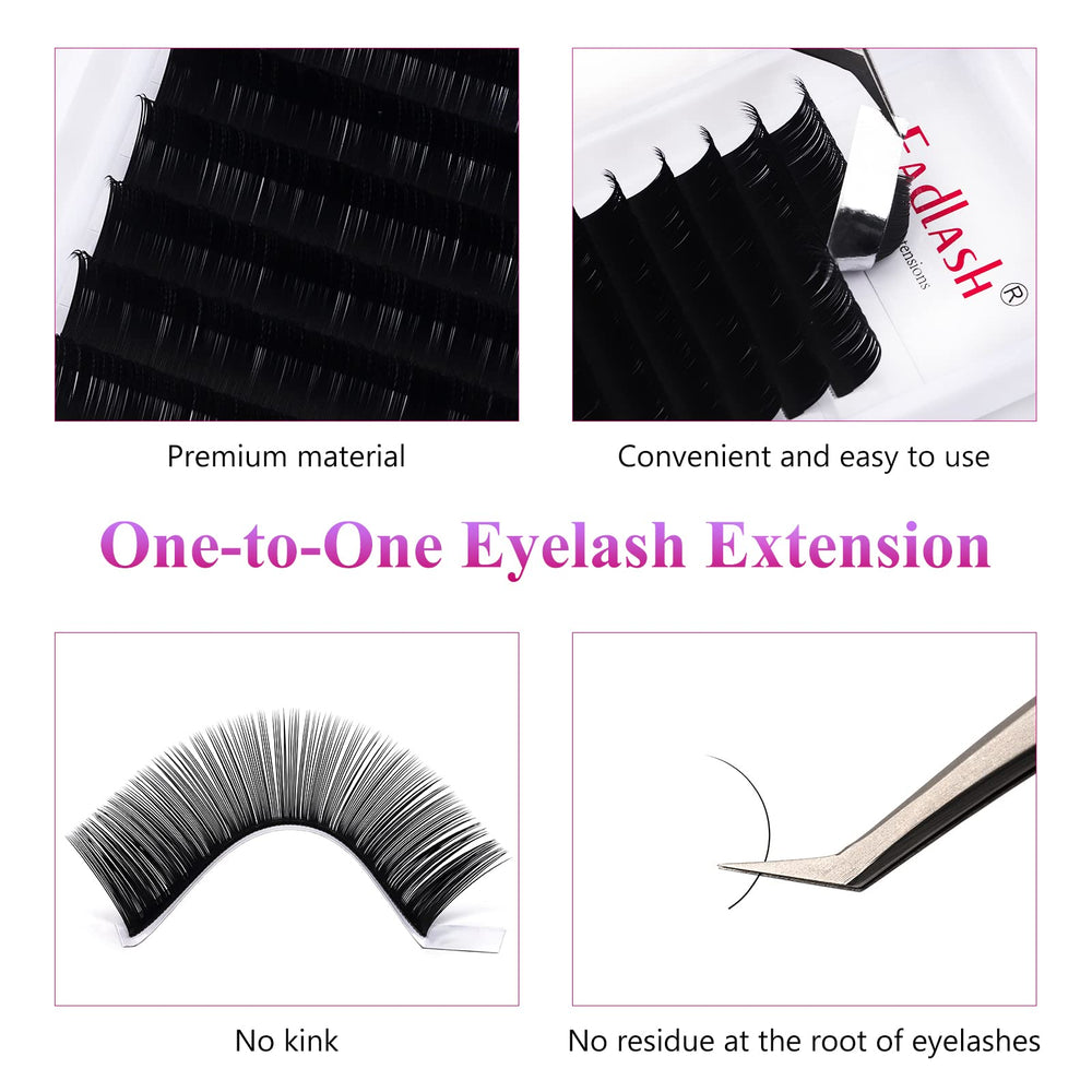 FADLASH premium silk lashes with soft matte black finish.