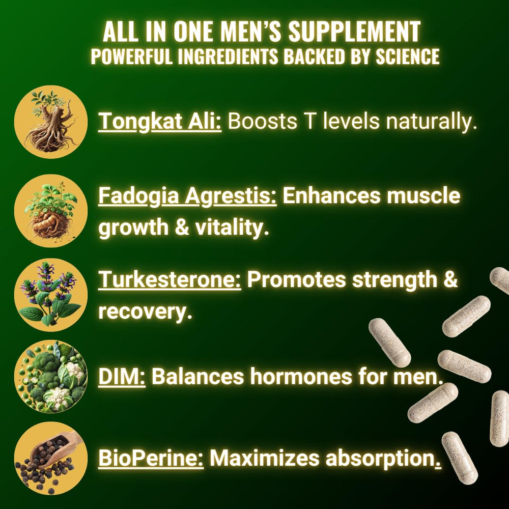 Close-up of fadogia agrestis capsules for men