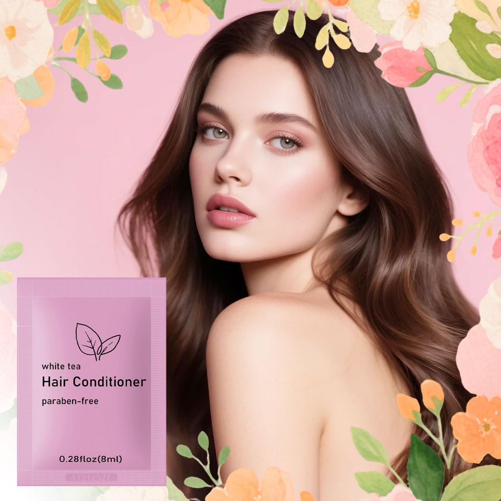 fafortune mini conditioner label back with white tea scent