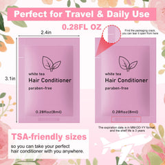 fafortune travel size conditioner white tea packaging front highlights compact travel-friendly size
