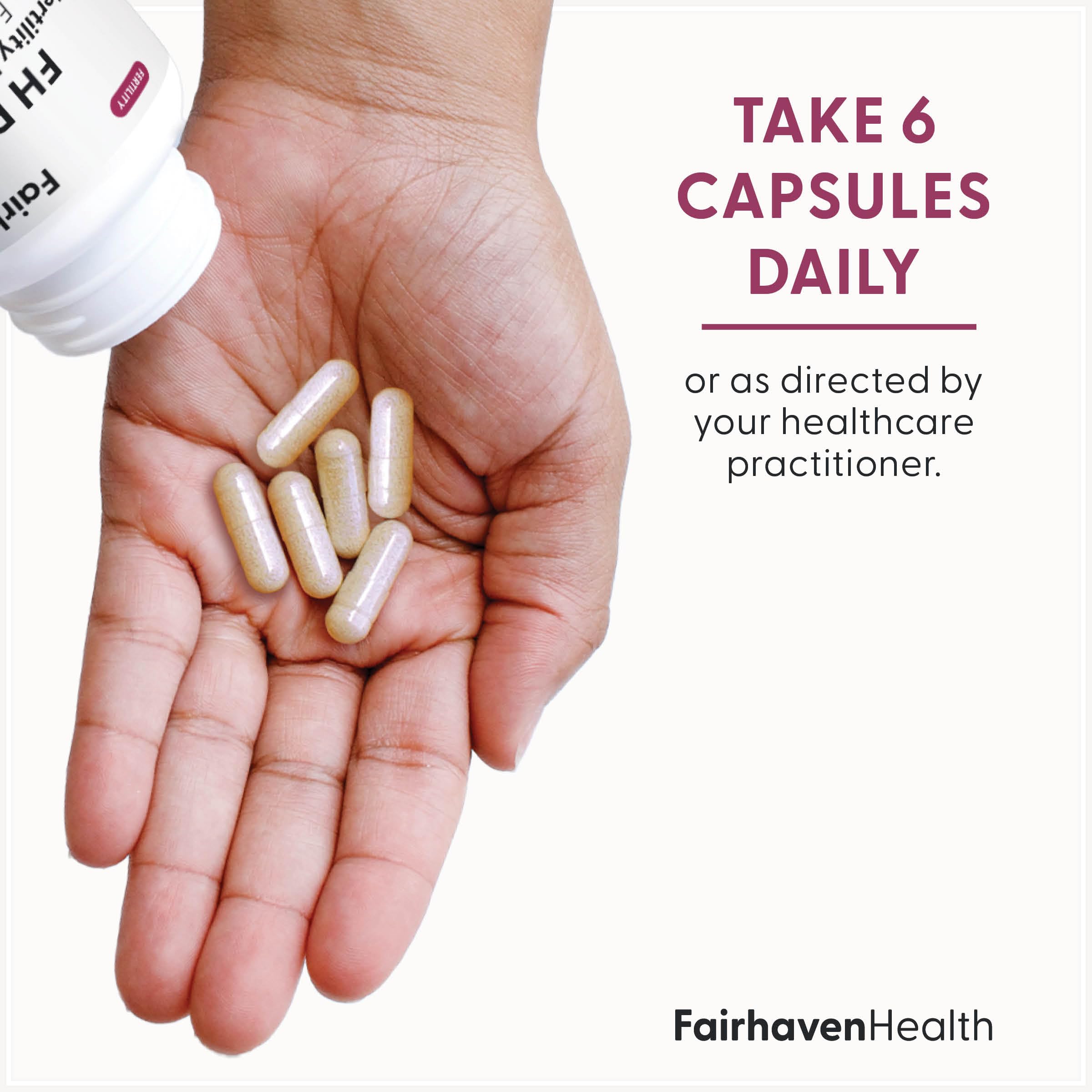 FH Pro for Women label details show inositol and antioxidants for egg health.