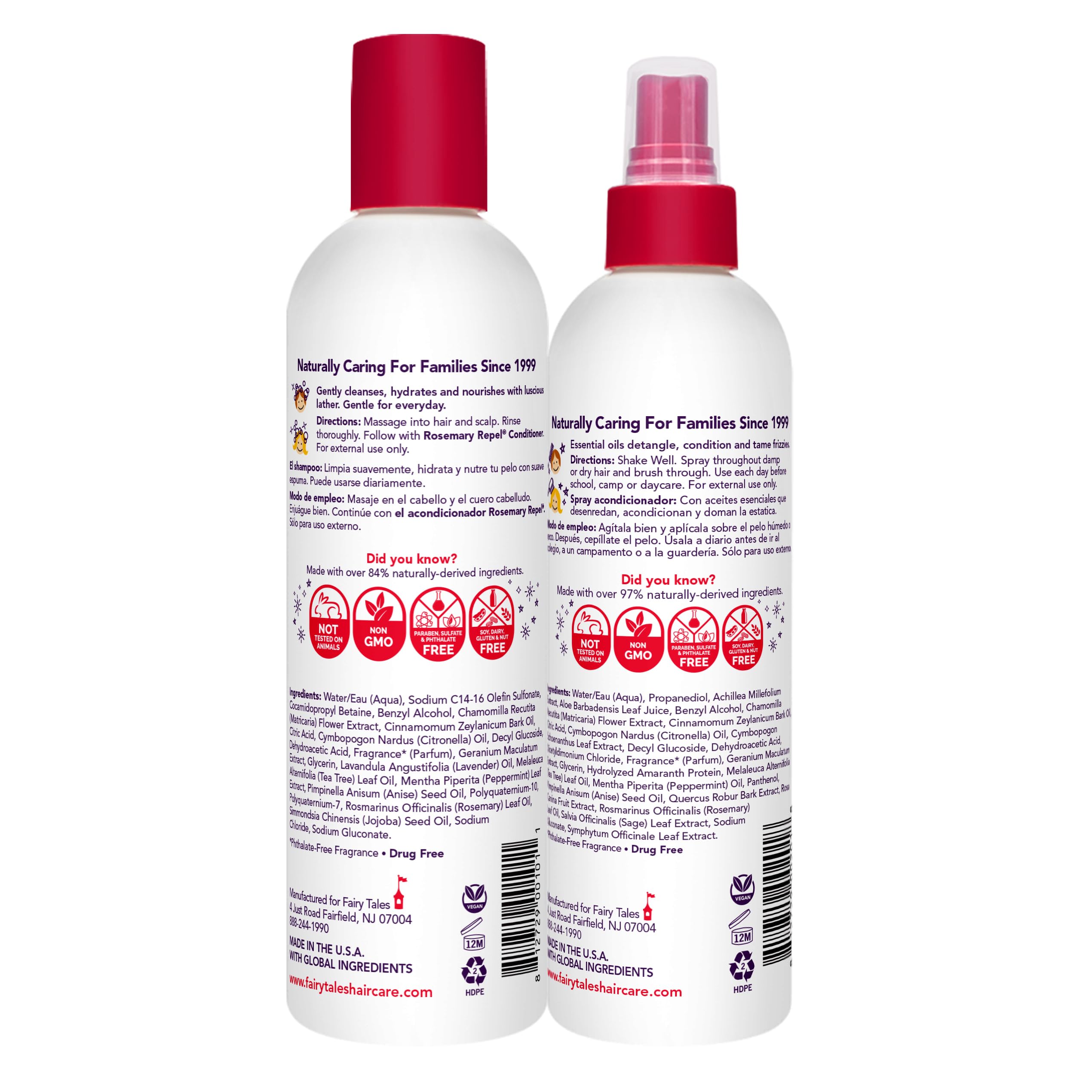 Fairy Tales Rosemary Repel conditioning spray bottle—detangles hair while leaving a refreshing scent