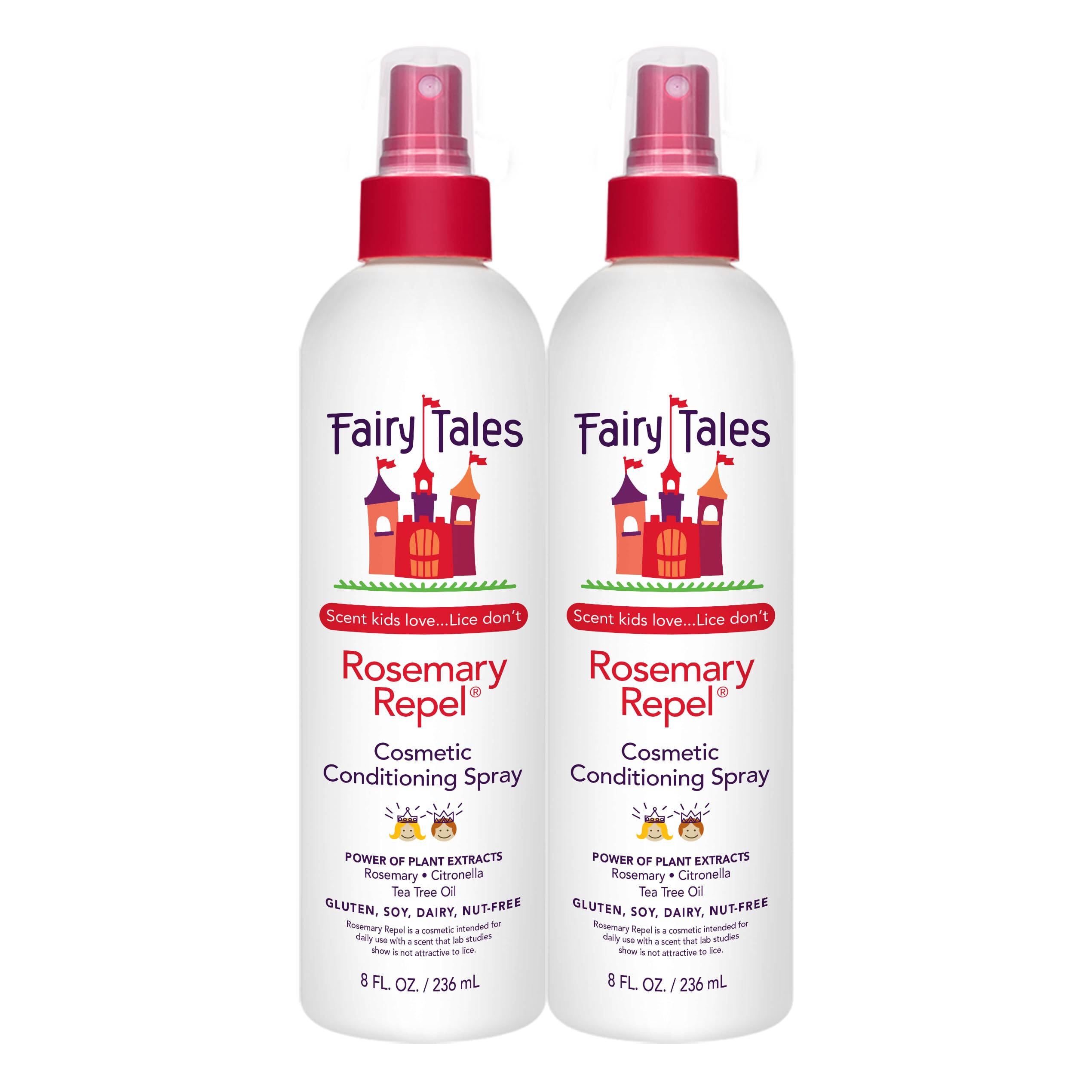 Fairy Tales Rosemary Repel bottle front shows detangling-ready conditioning for kids' hair.