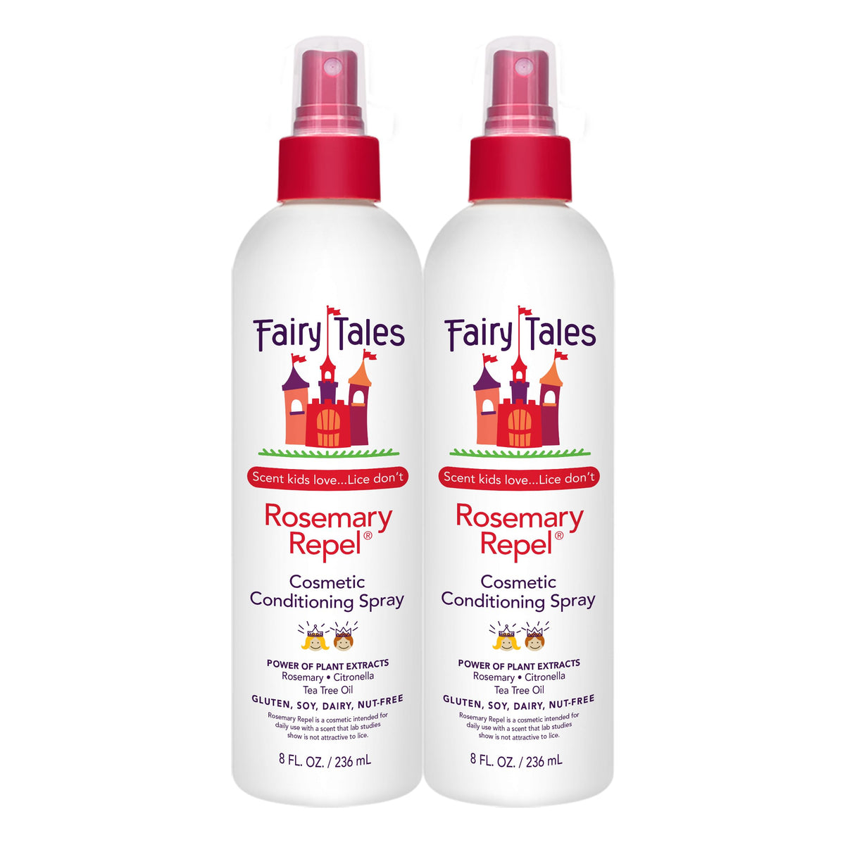 Fairy Tales Rosemary Repel bottle front shows detangling-ready conditioning for kids' hair.