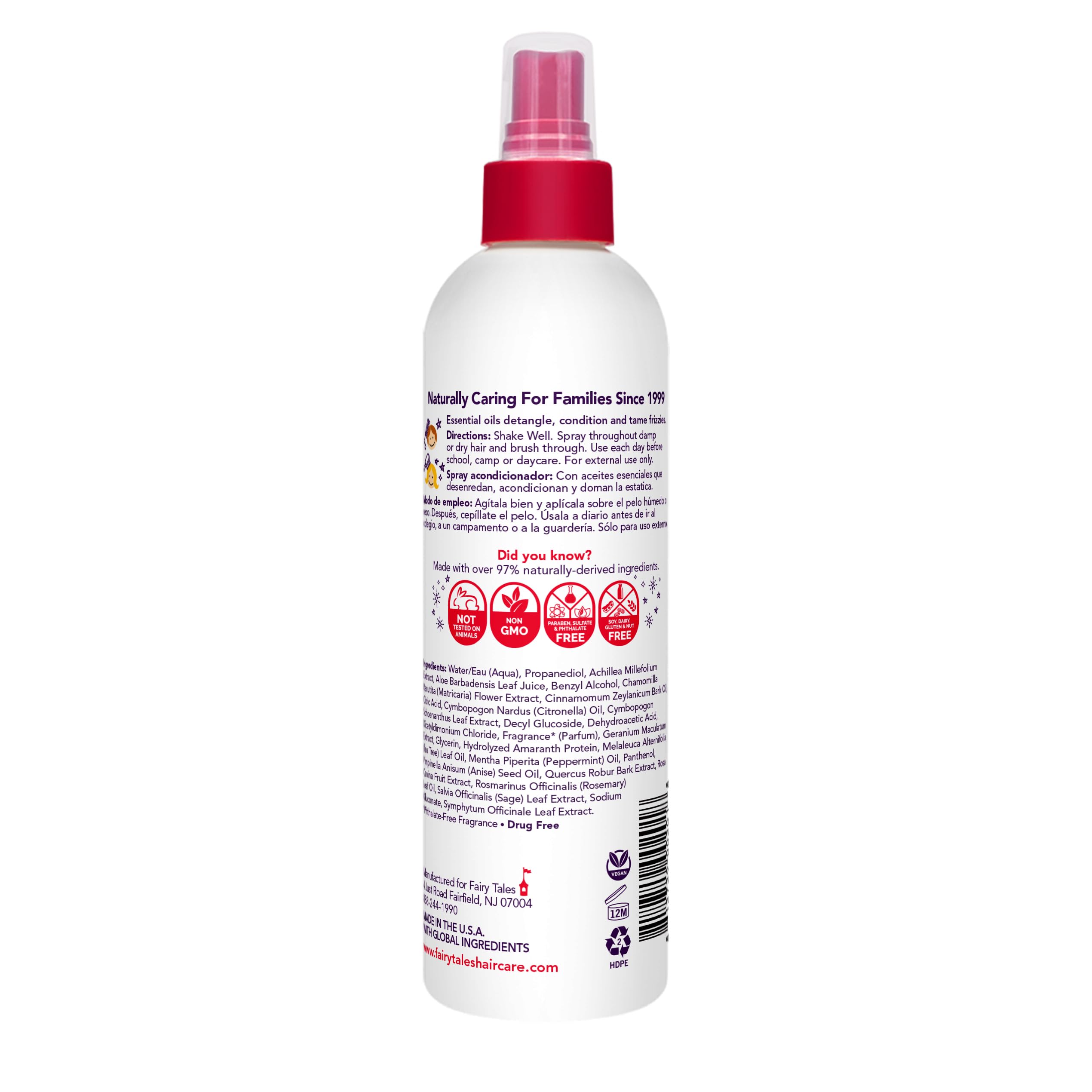 Fairy Tales Rosemary Repel spray being applied to hair for daily use