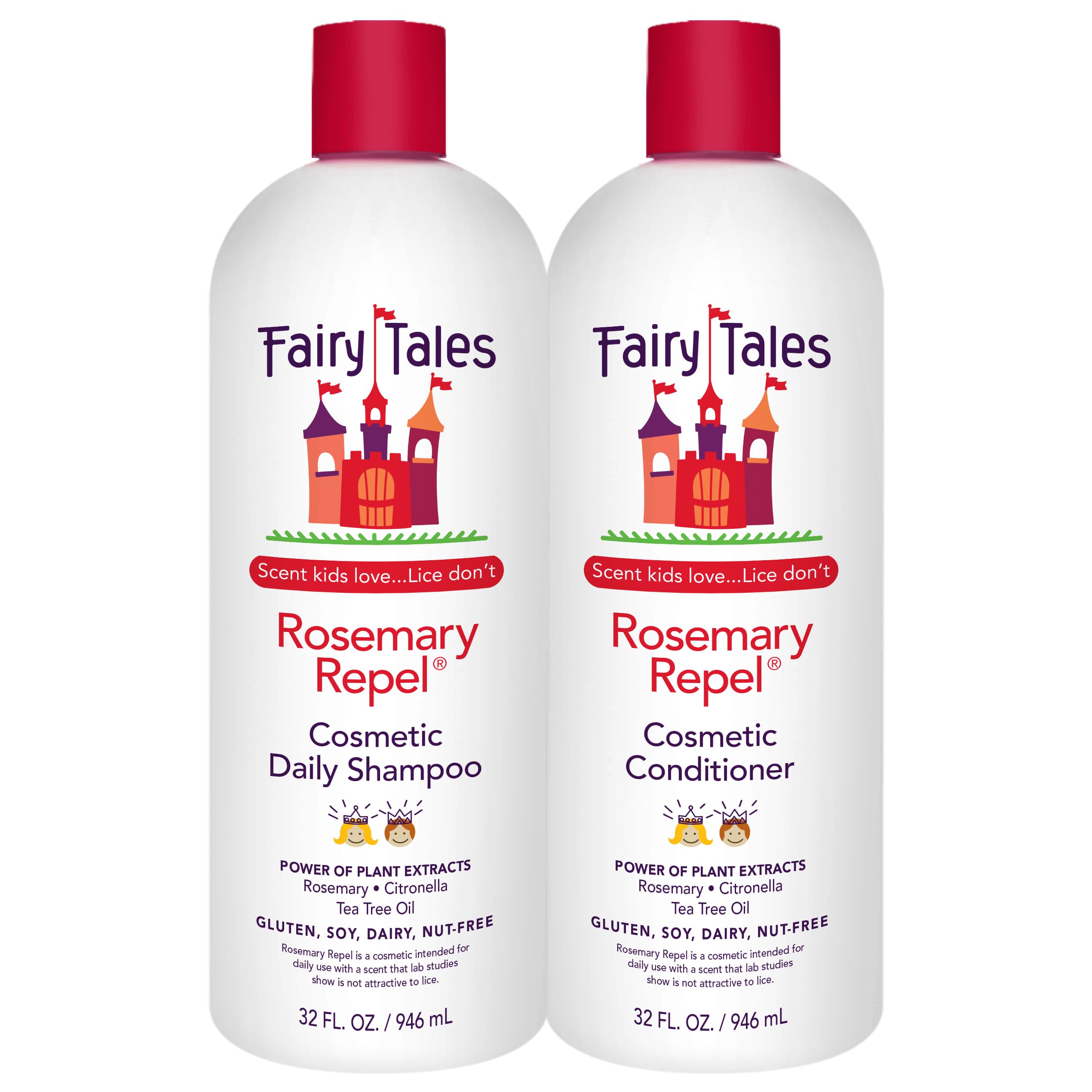 Fairy Tales Rosemary Repel Shampoo pour highlights kid-friendly scent and potential lice deterrence.
