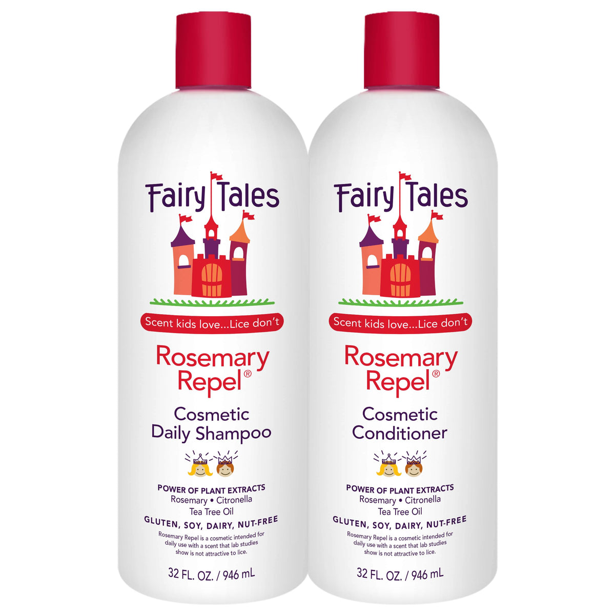 Fairy Tales Rosemary Repel Shampoo pour highlights kid-friendly scent and potential lice deterrence.