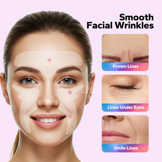 FairyFace forehead patches close-up showing hydrating formula for smoother look.