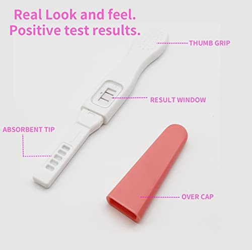 Two pink prank pregnancy test sticks in retail box