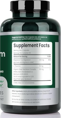 Close-up of Magnesium Glycinate 400mg capsules