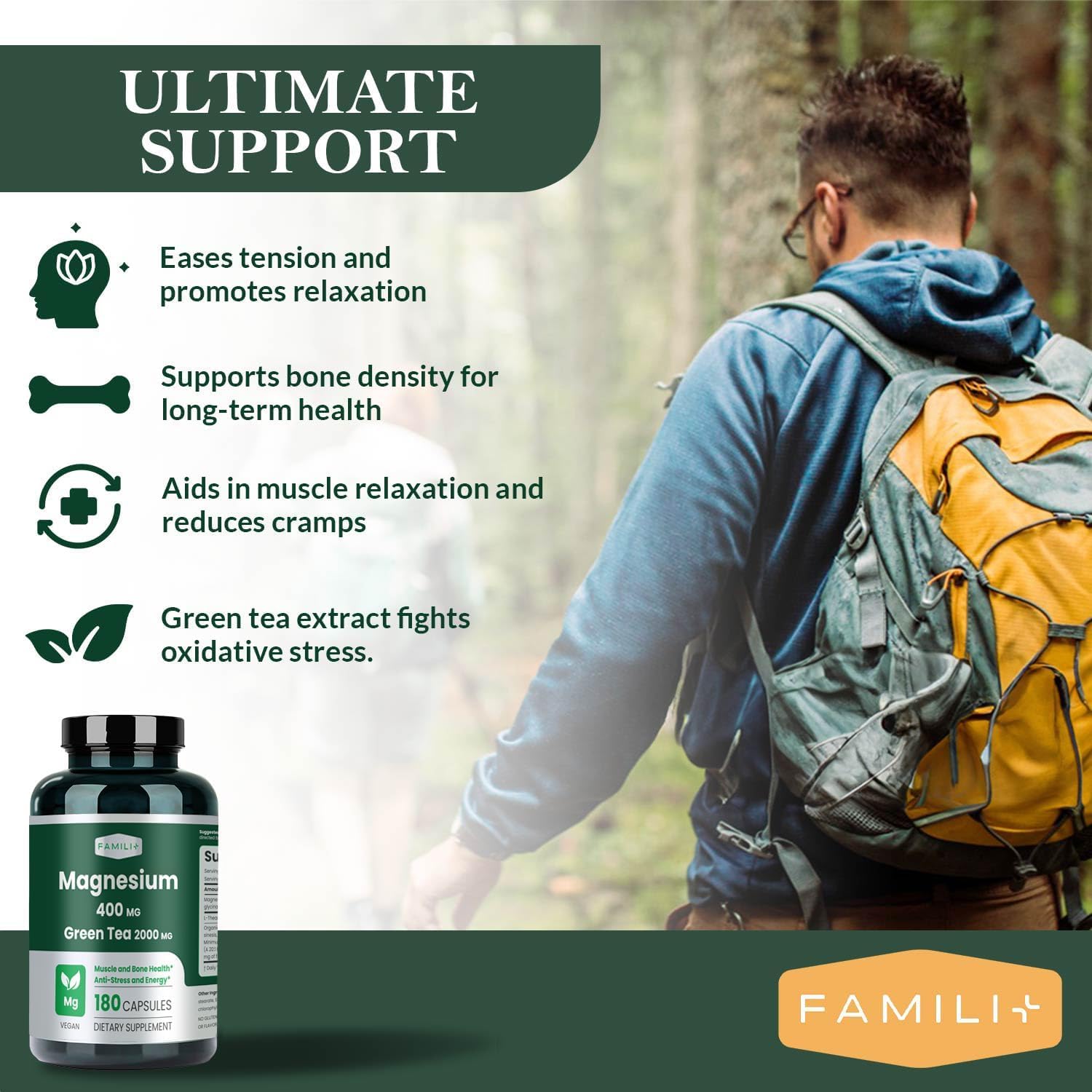 Vegan magnesium capsules container