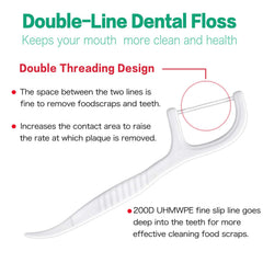 Curved handle design on floss pick