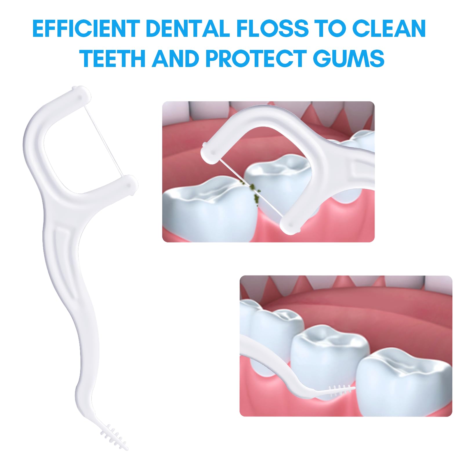2-in-1 floss pick and toothpick function