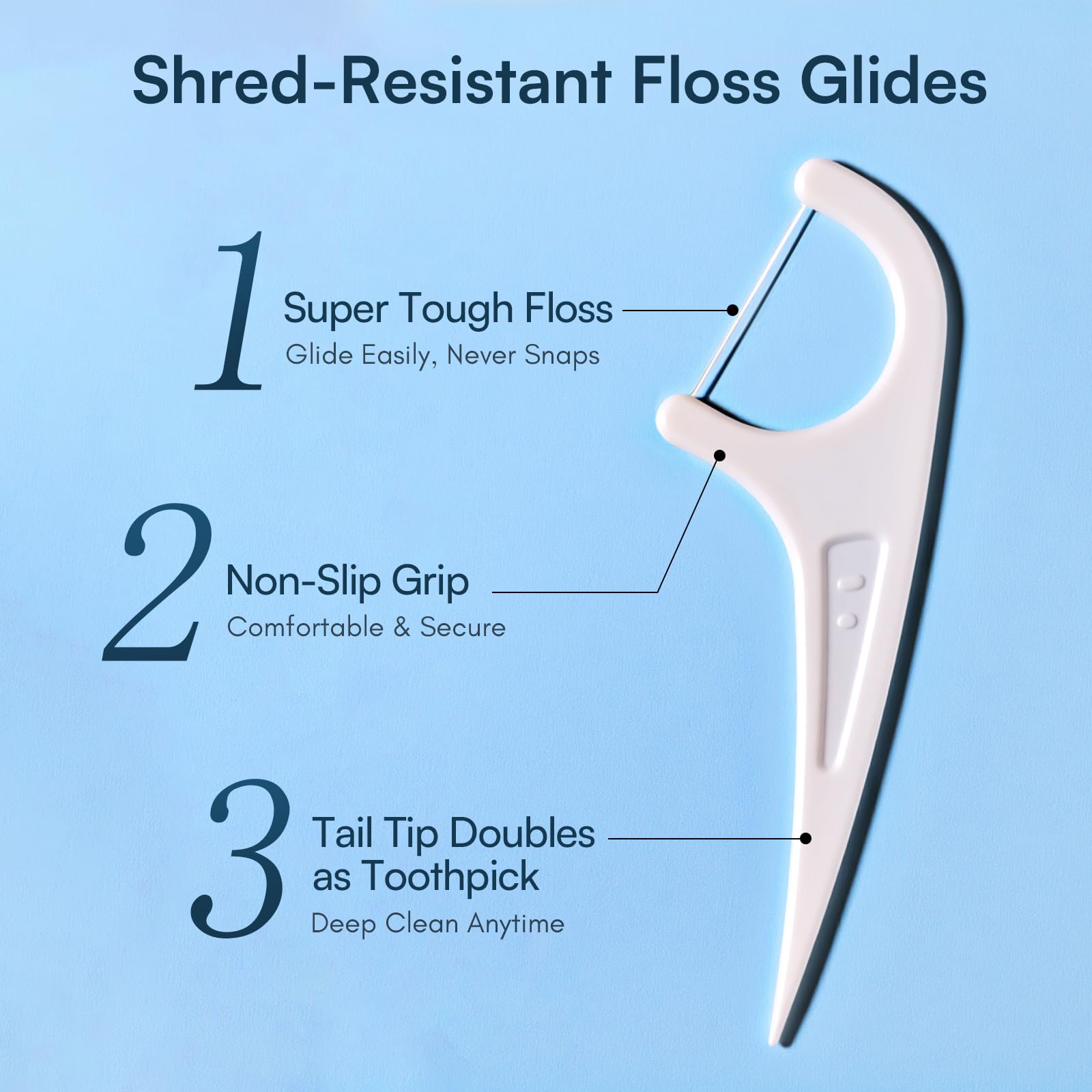 Unflavored dental flossers with travel case