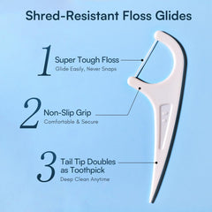 Unflavored dental flossers with travel case