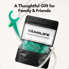 Floss picks in a purse for portable oral care