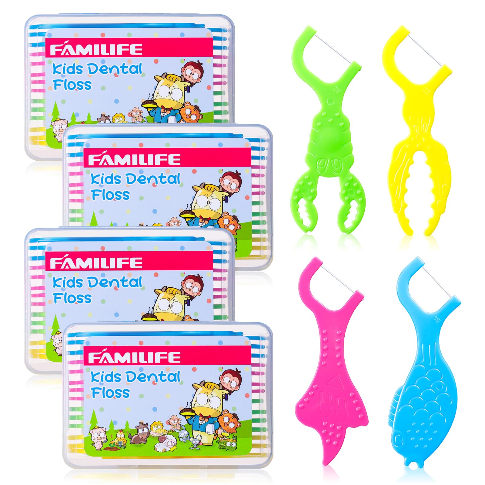 Package featuring 120 fluoride-free kid floss picks