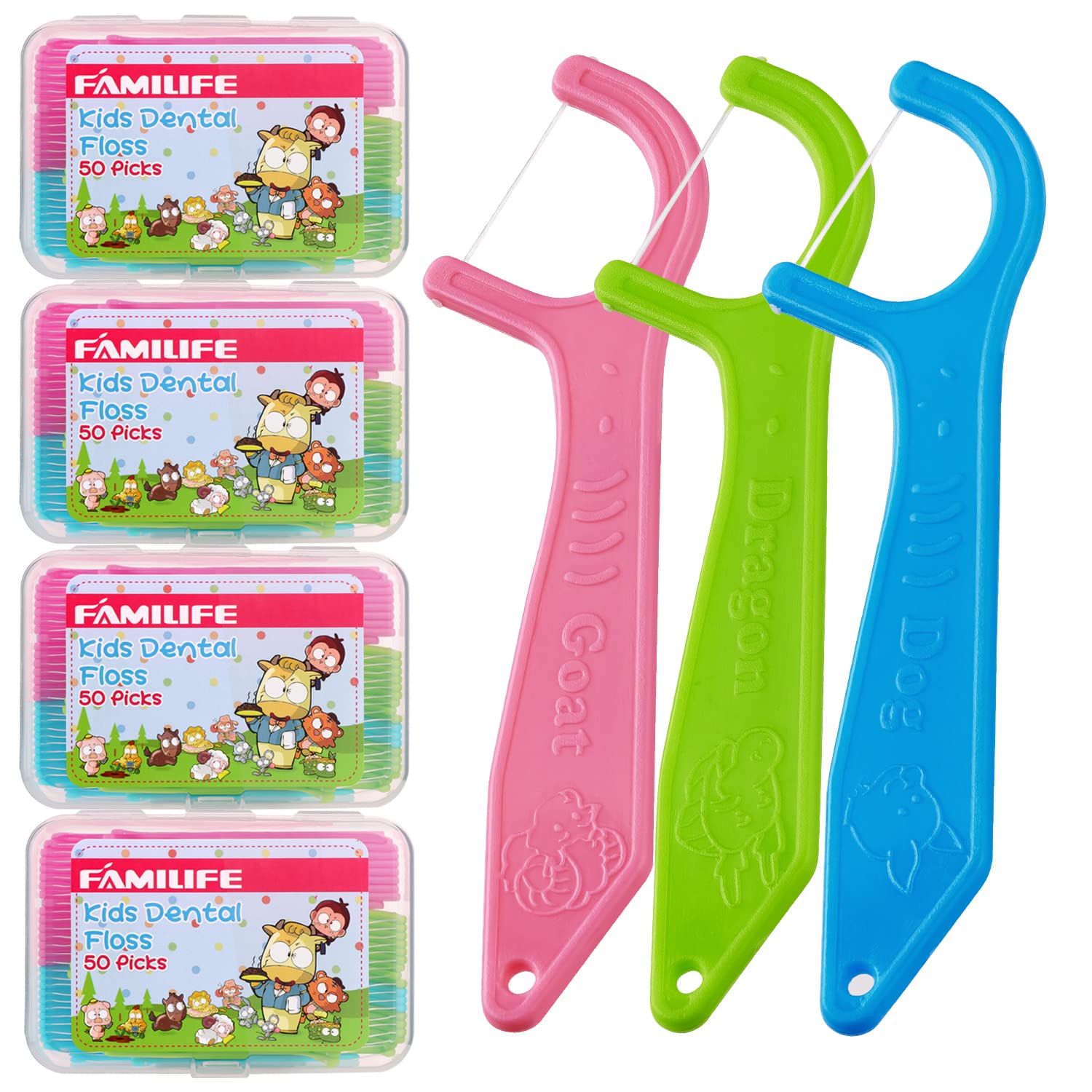 FAMILIFE kids flossers with travel case