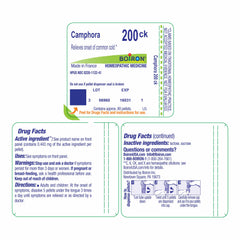 Family-friendly Boiron Camphora 200ck packaging on white background.