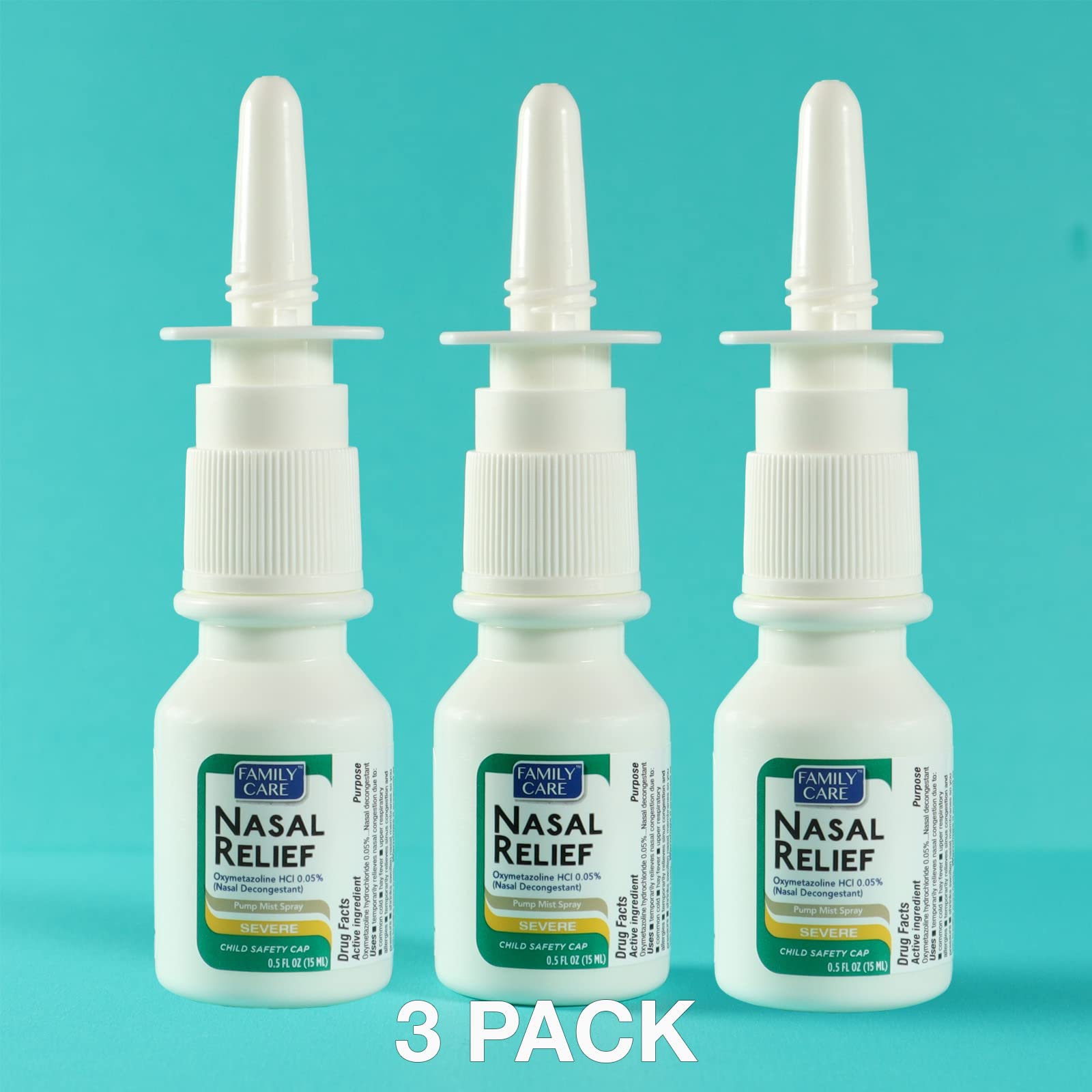 Family Care anti-drip cap keeps sprays clean and mess-free.