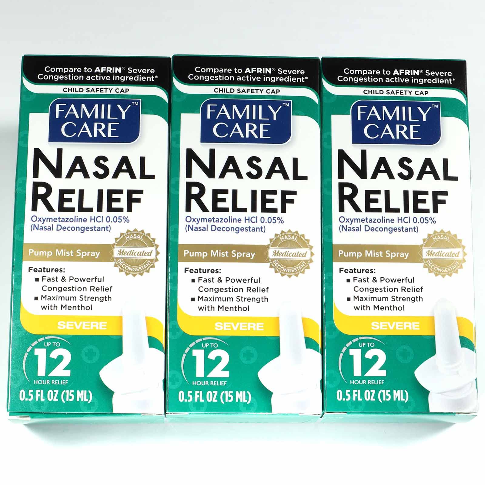 Family Care bottle close-up highlights compact design for on-the-go use.