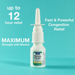 Family Care oxymetazoline HCI label emphasizes active ingredient for effective relief.